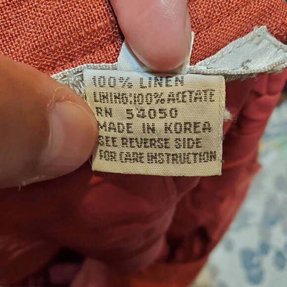 VTG Christian Dior SEPARATES Women's Pinstripe 100% Linen Pencil Skirt 14 - Picture 5 of 7